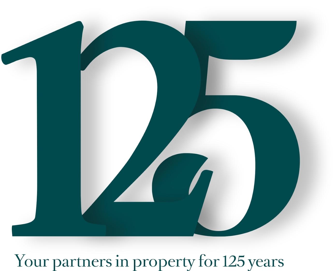 A graphic depicting the 125 years history with a stylised font displaying '125'